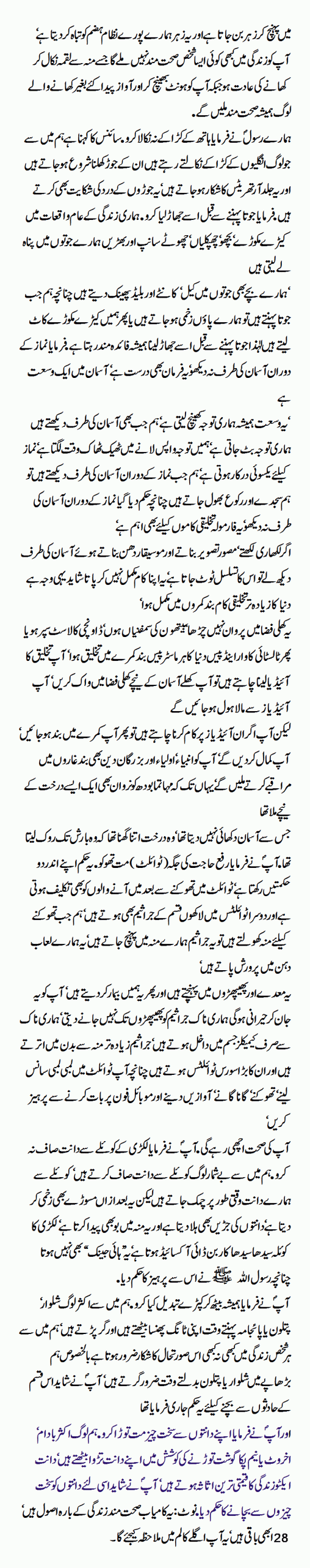 Some principles that follow the life of the Holy Prophet 