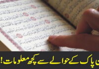 Some information regarding Holy Quran
