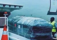 A body loaded as cargo on an aircraft