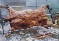 A man slaughtered a calf